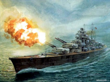 海戦 Painting - 現代の軍艦